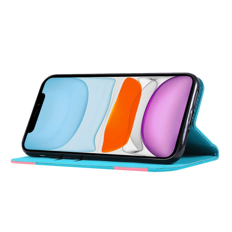 For iPhone 11 Fabric Stitching Embroidery Horizontal Flip Leather Case With Holder & Card Slots & Wallet