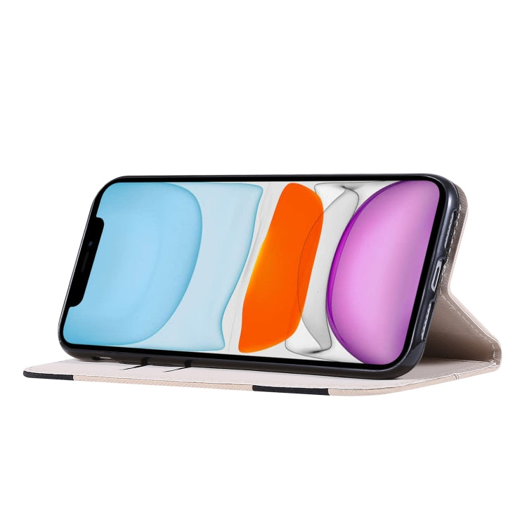 For iPhone 11 Fabric Stitching Embroidery Horizontal Flip Leather Case With Holder & Card Slots & Wallet