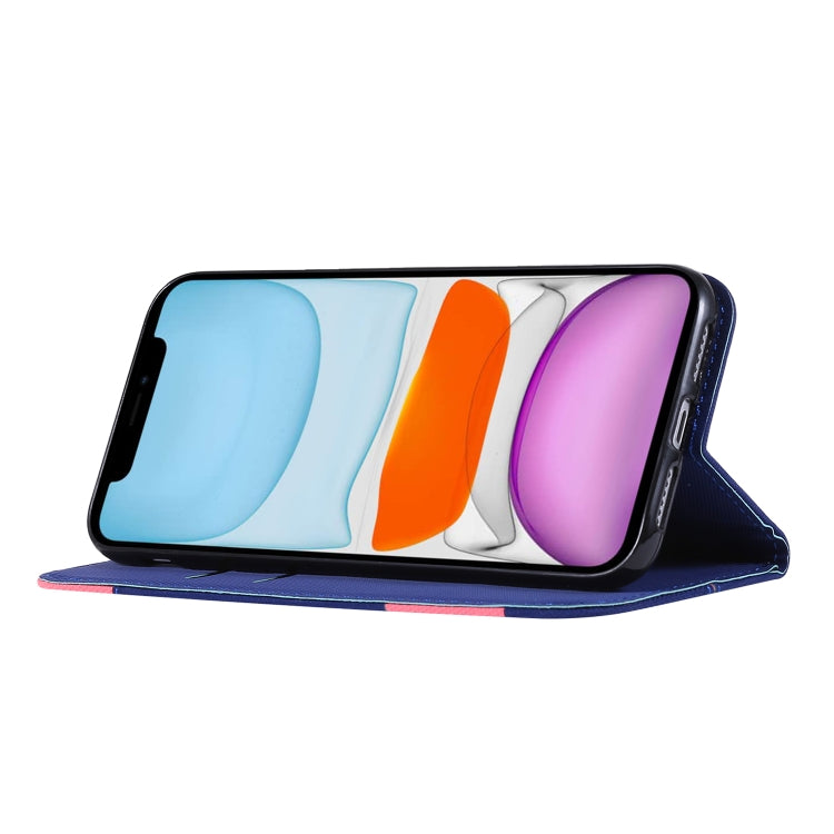 For iPhone 11 Fabric Stitching Embroidery Horizontal Flip Leather Case With Holder & Card Slots & Wallet