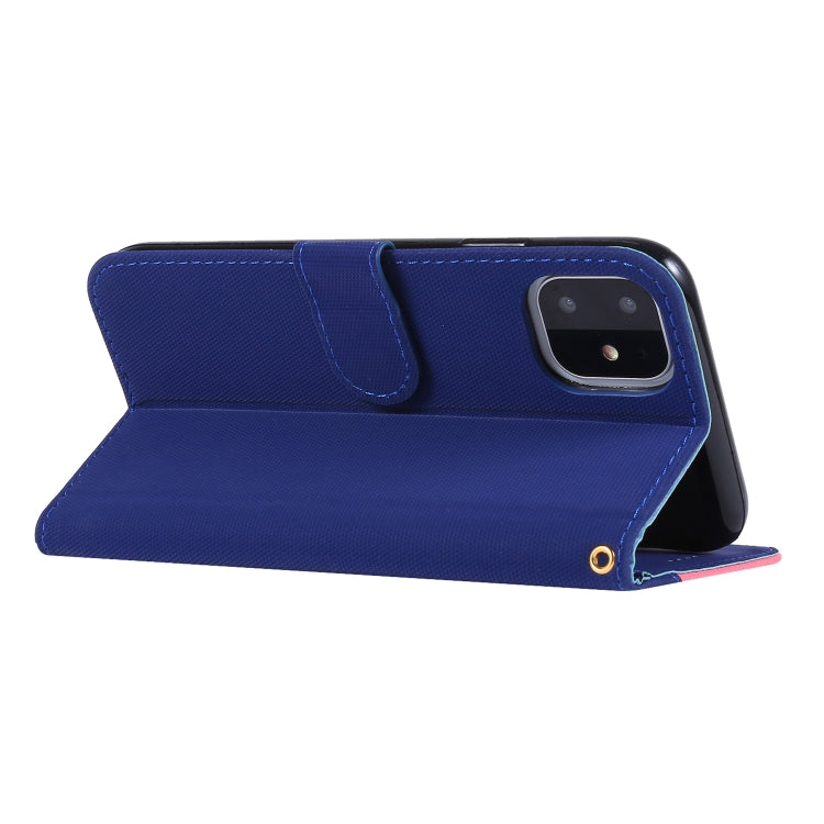 For iPhone 11 Fabric Stitching Embroidery Horizontal Flip Leather Case With Holder & Card Slots & Wallet