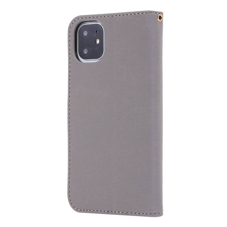 For iPhone 11 Fabric Stitching Embroidery Horizontal Flip Leather Case With Holder & Card Slots & Wallet