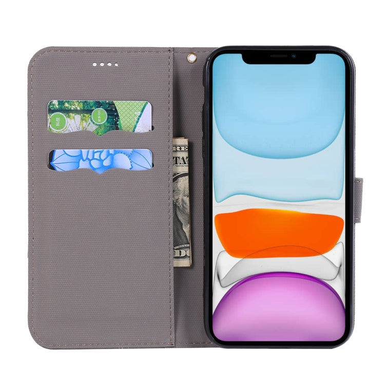 For iPhone 11 Fabric Stitching Embroidery Horizontal Flip Leather Case With Holder & Card Slots & Wallet