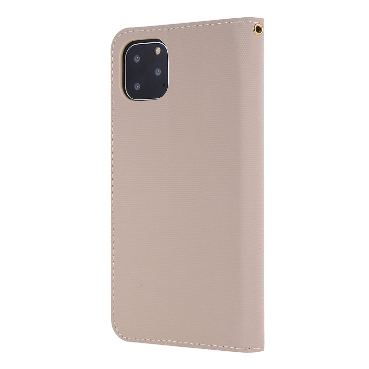For iPhone 11 Pro Fabric Stitching Embroidery Horizontal Flip Leather Case With Holder & Card Slots & Wallet