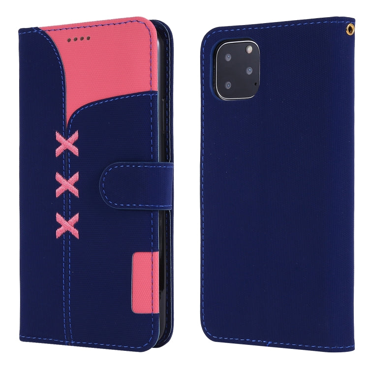 For iPhone 11 Pro Fabric Stitching Embroidery Horizontal Flip Leather Case With Holder & Card Slots & Wallet