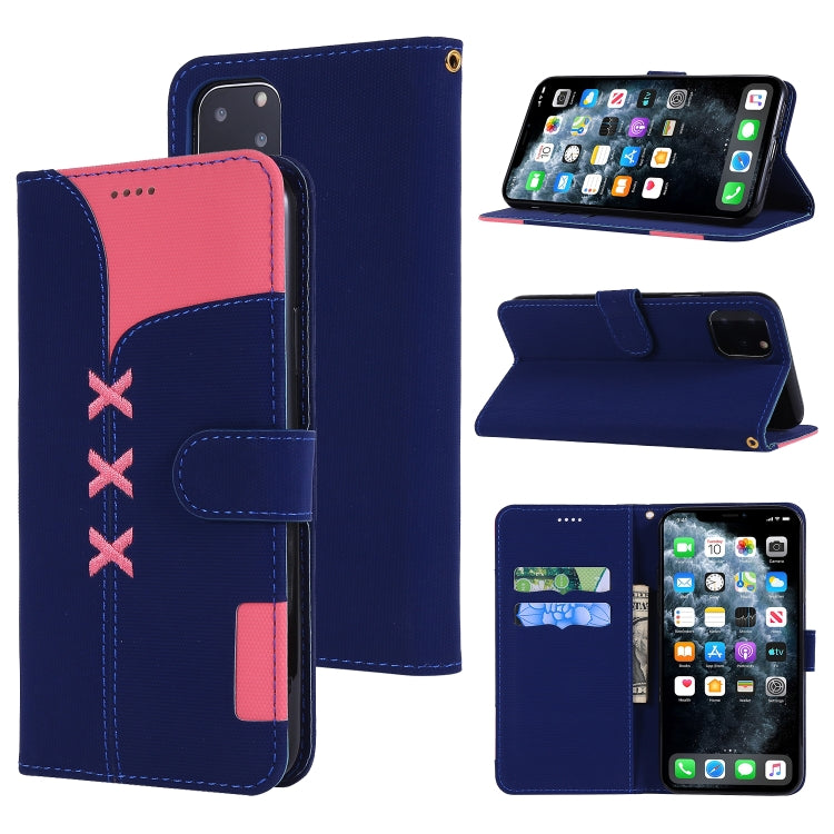 For iPhone 11 Pro Fabric Stitching Embroidery Horizontal Flip Leather Case With Holder & Card Slots & Wallet