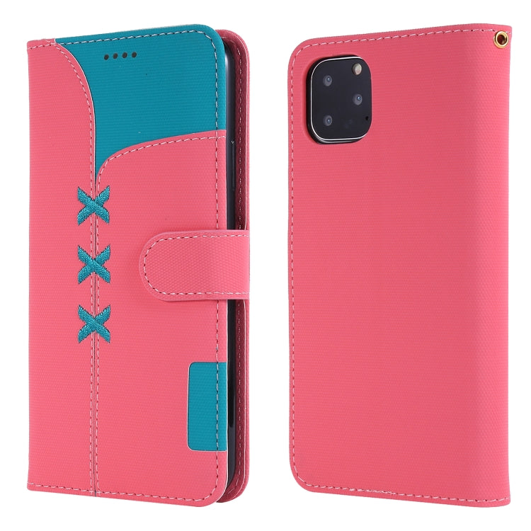 For iPhone 11 Pro Fabric Stitching Embroidery Horizontal Flip Leather Case With Holder & Card Slots & Wallet