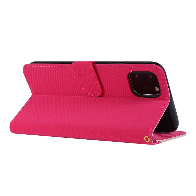 For iPhone 11 Pro Max Fabric Stitching Embroidery Horizontal Flip Leather Case With Holder & Card Slots & Wallet