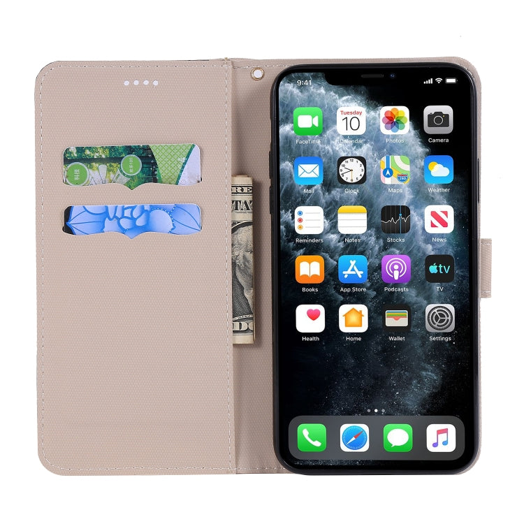 For iPhone 11 Pro Max Fabric Stitching Embroidery Horizontal Flip Leather Case With Holder & Card Slots & Wallet