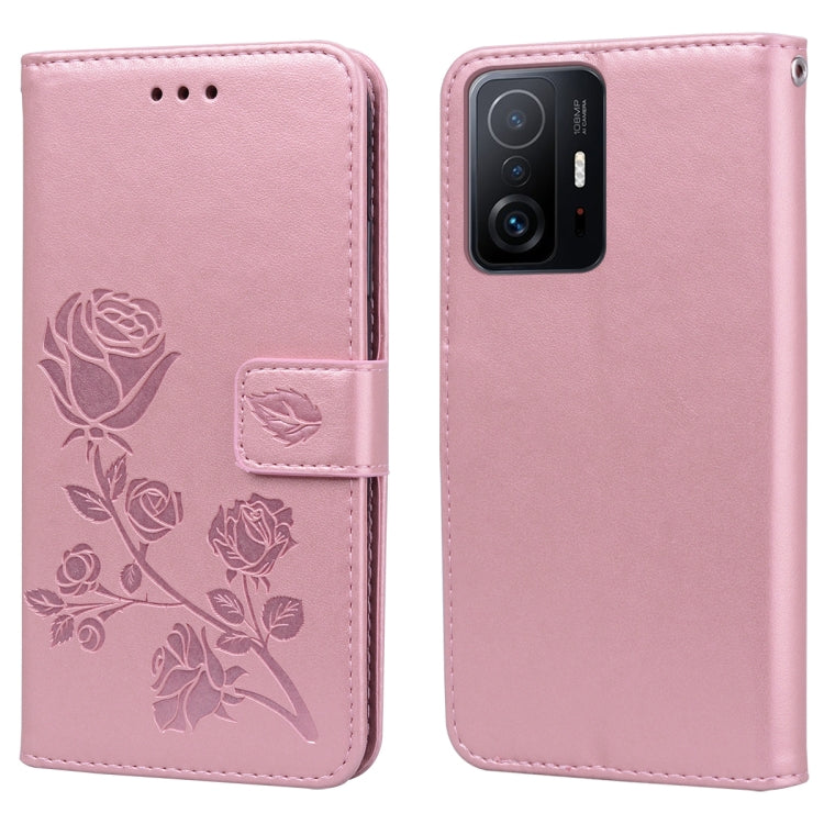 For Xiaomi 11T Rose Embossed Leather Phone Case