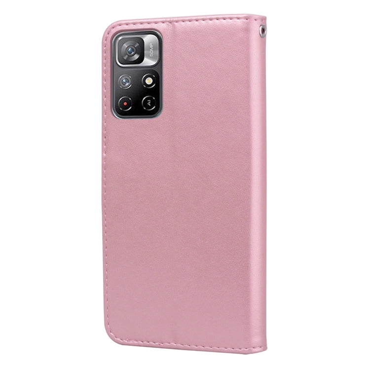For Xiaomi Redmi Note 11T 5G / Poco M4 Pro 5G Rose Embossed Leather Phone Case