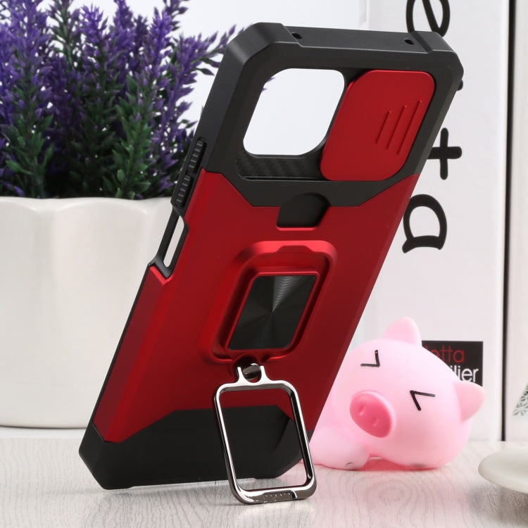 For Xiaomi Mi 11 Lite Sliding Camera Cover Design PC + TPU Shockproof Phone Case with Ring Holder & Card Slot