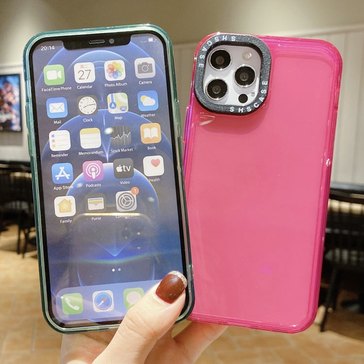 For iPhone 13 mini Black Lens Frame Transparent TPU Phone Case