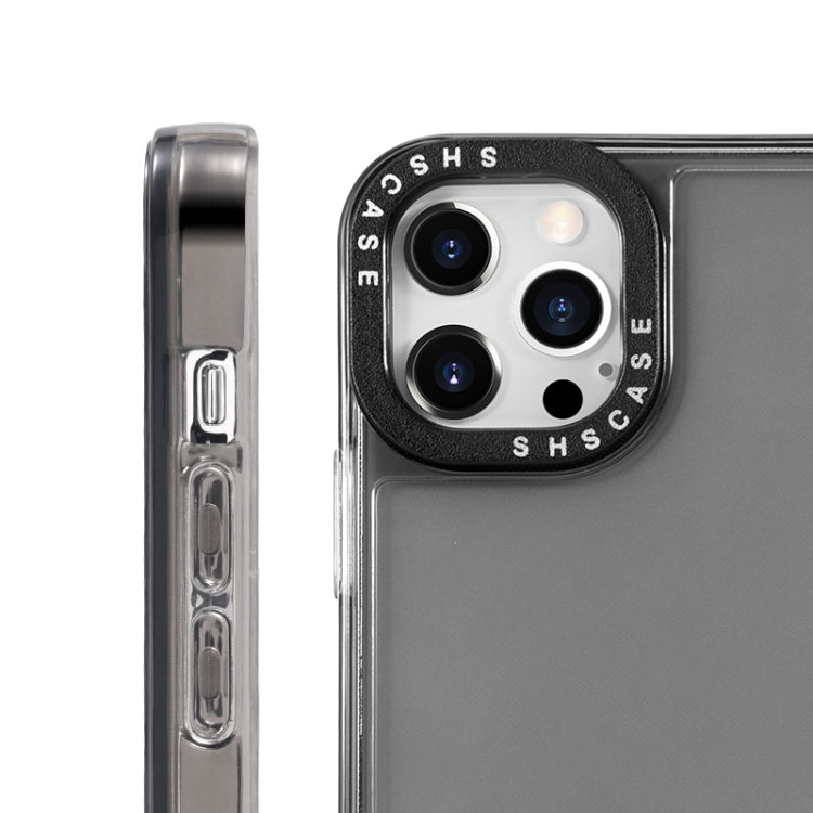 For iPhone 13 mini Black Lens Frame Transparent TPU Phone Case