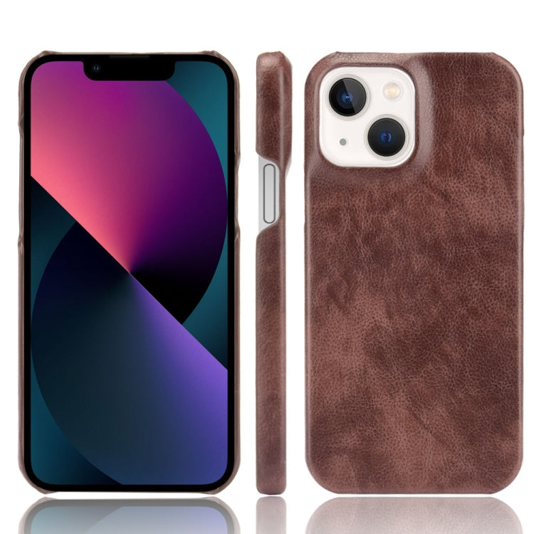 For iPhone 13 mini Litchi Leather PC Phone Case