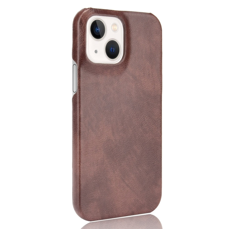 For iPhone 13 Litchi Leather PC Phone Case