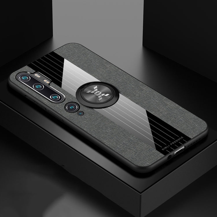 For Xiaomi Mi CC9 Pro XINLI Stitching Cloth Texture TPU Phone Case with Ring Holder