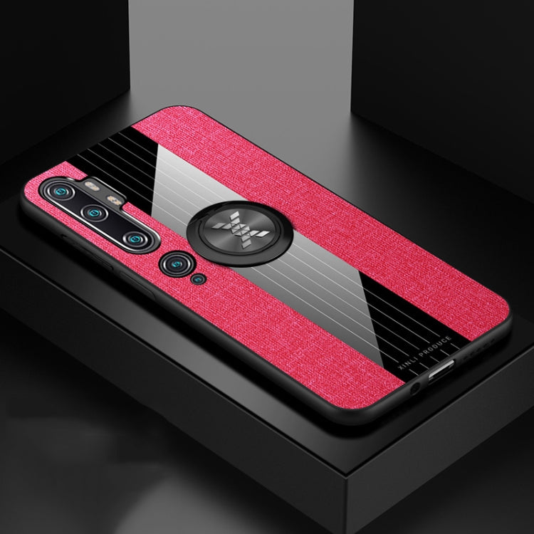 For Xiaomi Mi CC9 Pro XINLI Stitching Cloth Texture TPU Phone Case with Ring Holder