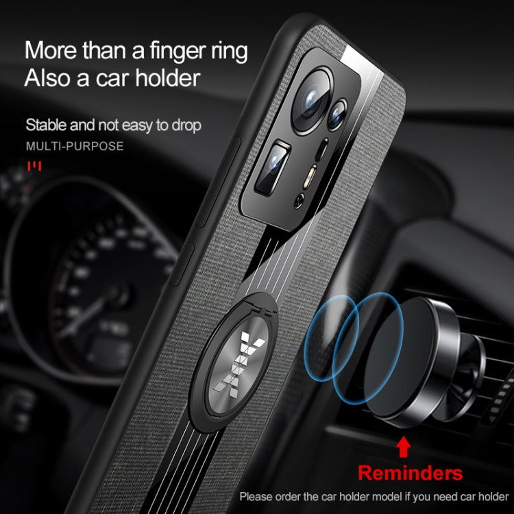 For Xiaomi Mi Mix 4 XINLI Stitching Cloth Texture TPU Phone Case with Ring Holder