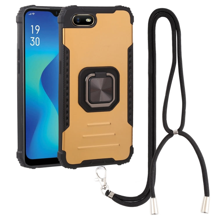 For OPPO A1k Aluminum Alloy + TPU Phone Case with Lanyard