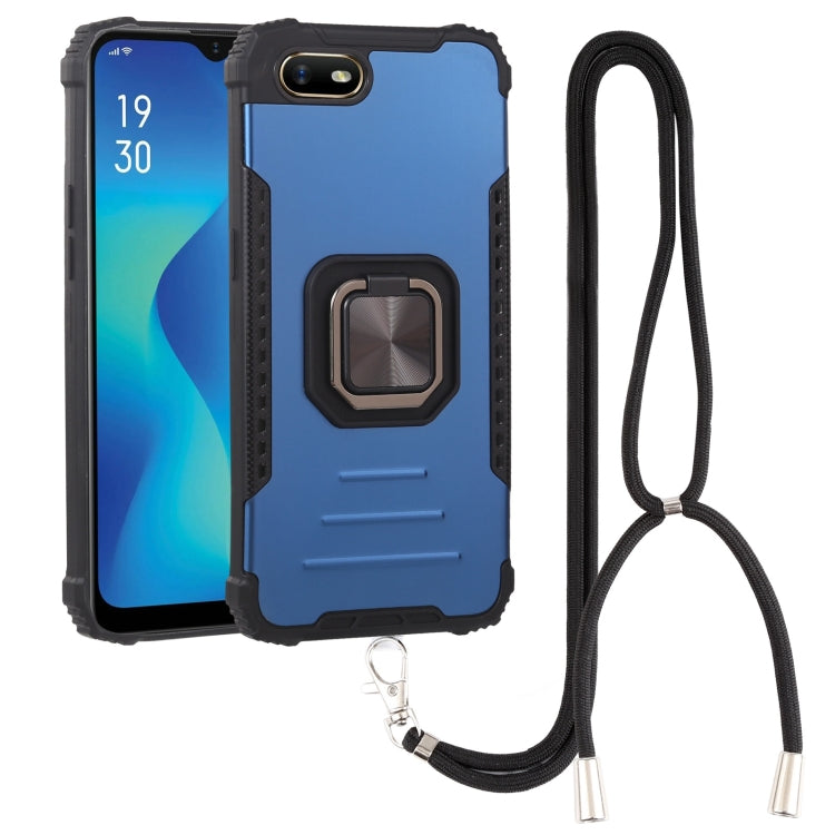 For OPPO A1k Aluminum Alloy + TPU Phone Case with Lanyard