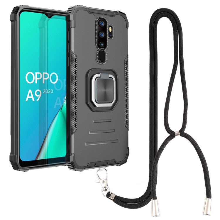 For OPPO A9 2020 / A5 2020 Aluminum Alloy + TPU Phone Case with Lanyard
