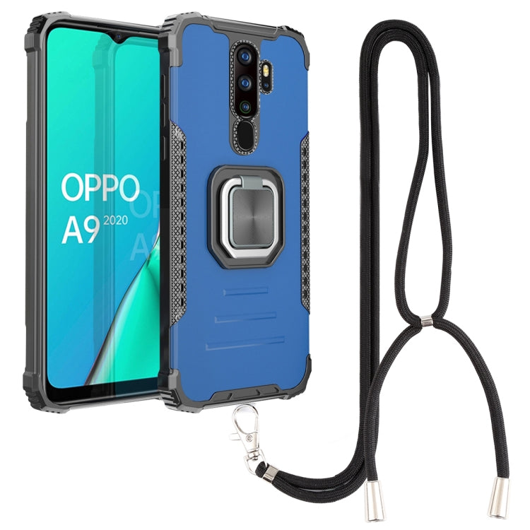For OPPO A9 2020 / A5 2020 Aluminum Alloy + TPU Phone Case with Lanyard