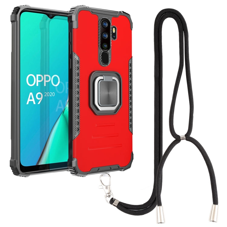 For OPPO A9 2020 / A5 2020 Aluminum Alloy + TPU Phone Case with Lanyard