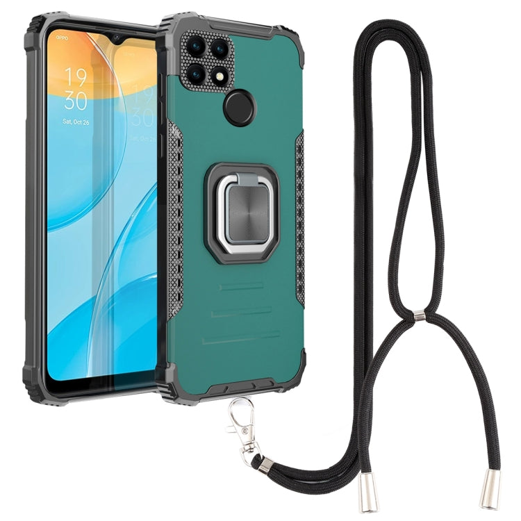 For OPPO A15 / A15S Aluminum Alloy + TPU Phone Case with Lanyard
