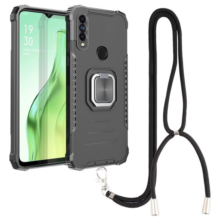 For OPPO A31 / A8 Aluminum Alloy + TPU Phone Case with Lanyard