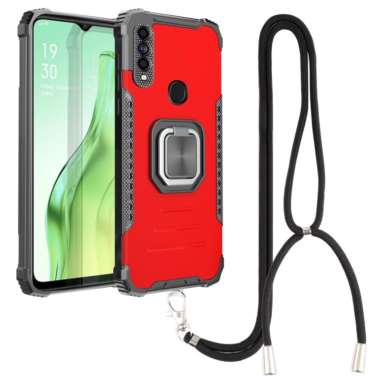 For OPPO A31 / A8 Aluminum Alloy + TPU Phone Case with Lanyard