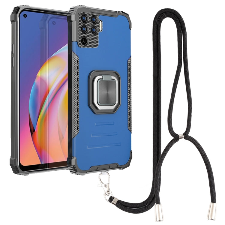 For OPPO A94 4G / Reno5 Lite / F19 Pro / Reno5 F Aluminum Alloy + TPU Phone Case with Lanyard