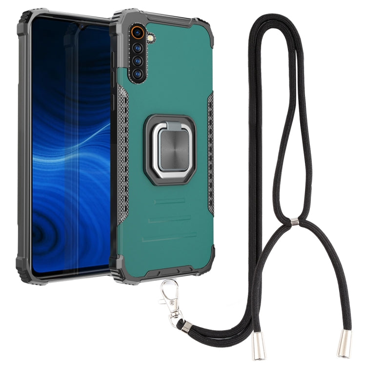 For OPPO Realme 6 Aluminum Alloy + TPU Phone Case with Lanyard
