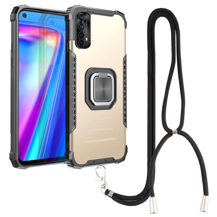 For OPPO Realme 7 Aluminum Alloy + TPU Phone Case with Lanyard