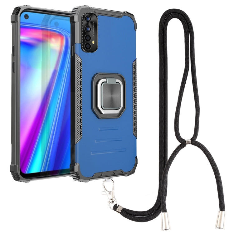 For OPPO Realme 7 Aluminum Alloy + TPU Phone Case with Lanyard