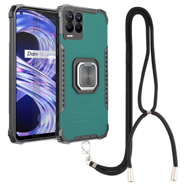 For OPPO Realme 8 Pro Aluminum Alloy + TPU Phone Case with Lanyard