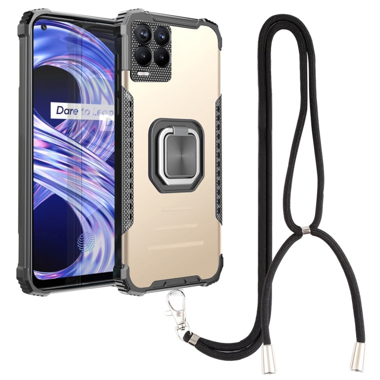 For OPPO Realme 8 Pro Aluminum Alloy + TPU Phone Case with Lanyard