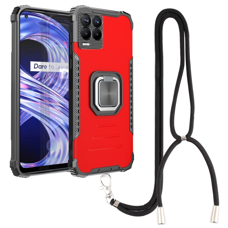 For OPPO Realme 8 Pro Aluminum Alloy + TPU Phone Case with Lanyard