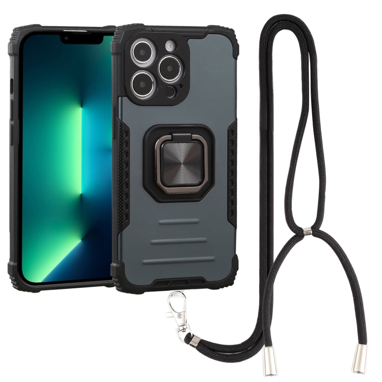 For iPhone 13 Pro Max Lanyard Aluminum TPU Case
