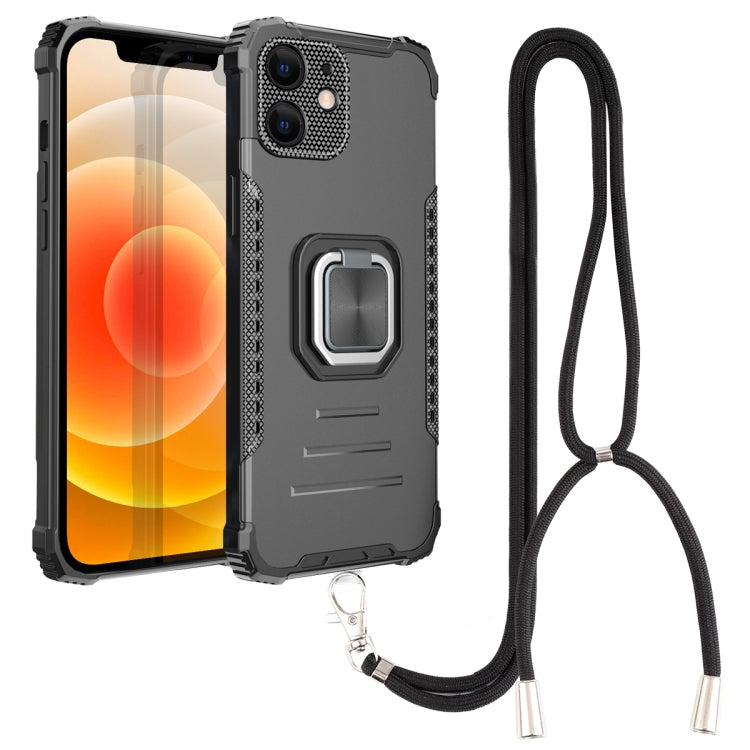 For iPhone 12 mini Lanyard Aluminum TPU Case