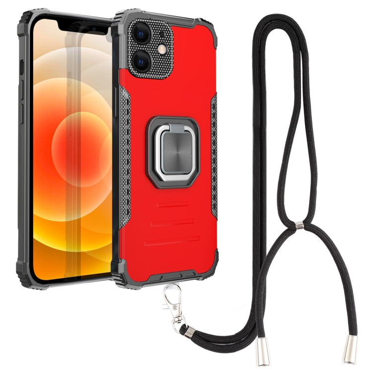 For iPhone 12 mini Lanyard Aluminum TPU Case