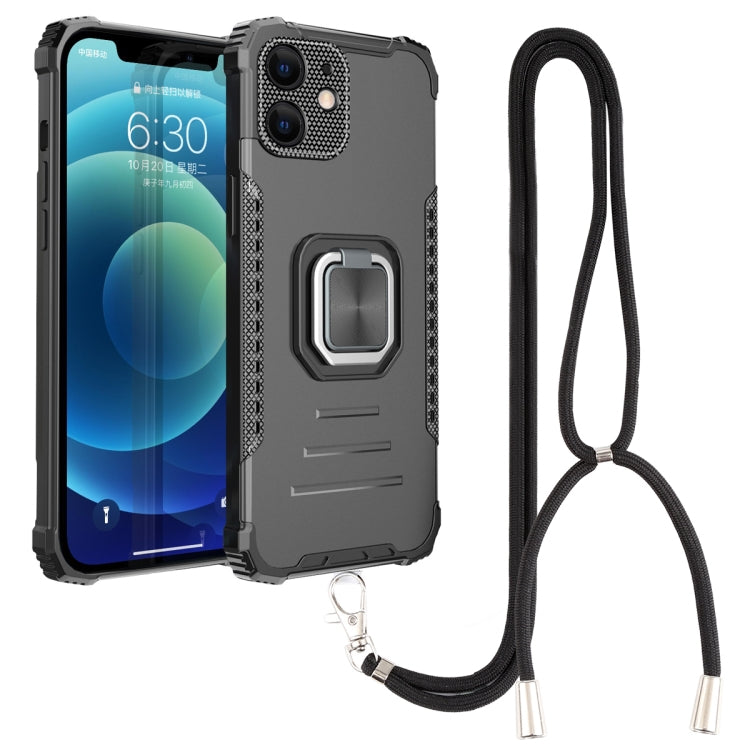 For iPhone 12 Lanyard Aluminum TPU Case