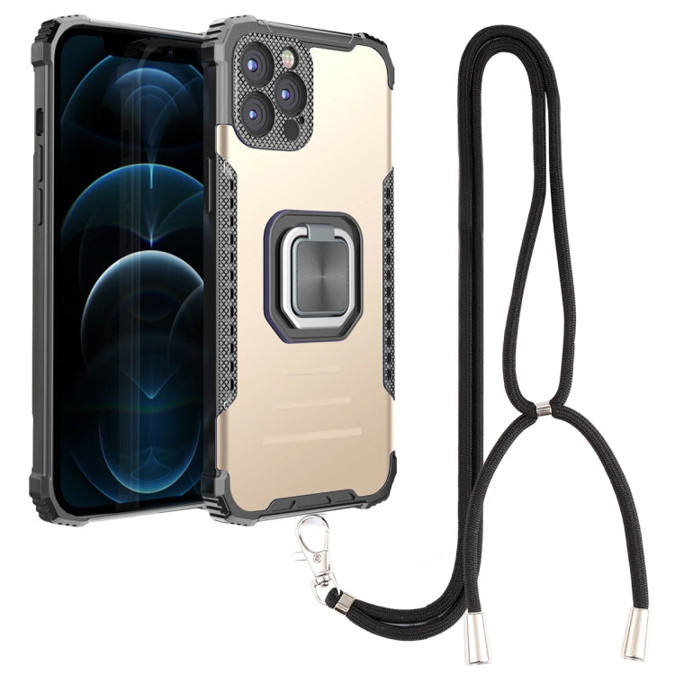 For iPhone 12 Pro Lanyard Aluminum TPU Case