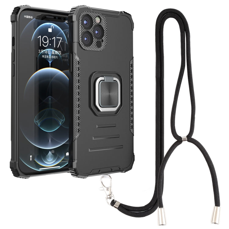 For iPhone 12 Pro Max Lanyard Aluminum TPU Case