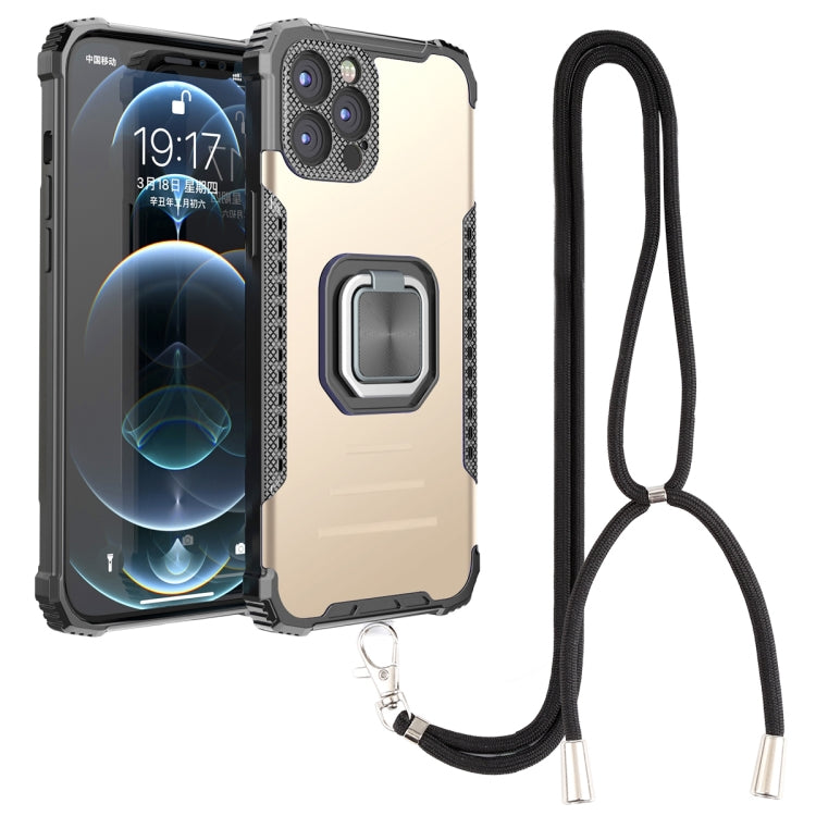 For iPhone 12 Pro Max Lanyard Aluminum TPU Case