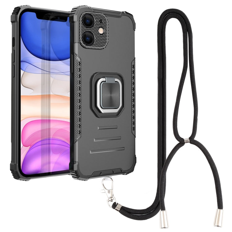 For iPhone 11 Lanyard Aluminum TPU Case