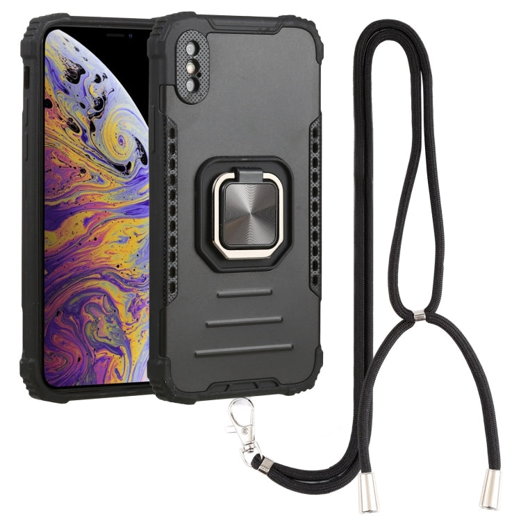 For iPhone X / XS Lanyard Aluminum TPU Case