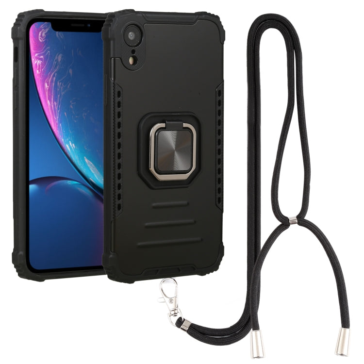 For iPhone XR Lanyard Aluminum TPU Case