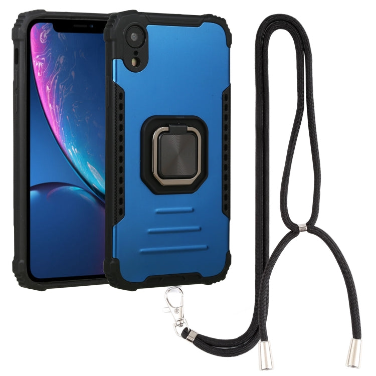 For iPhone XR Lanyard Aluminum TPU Case