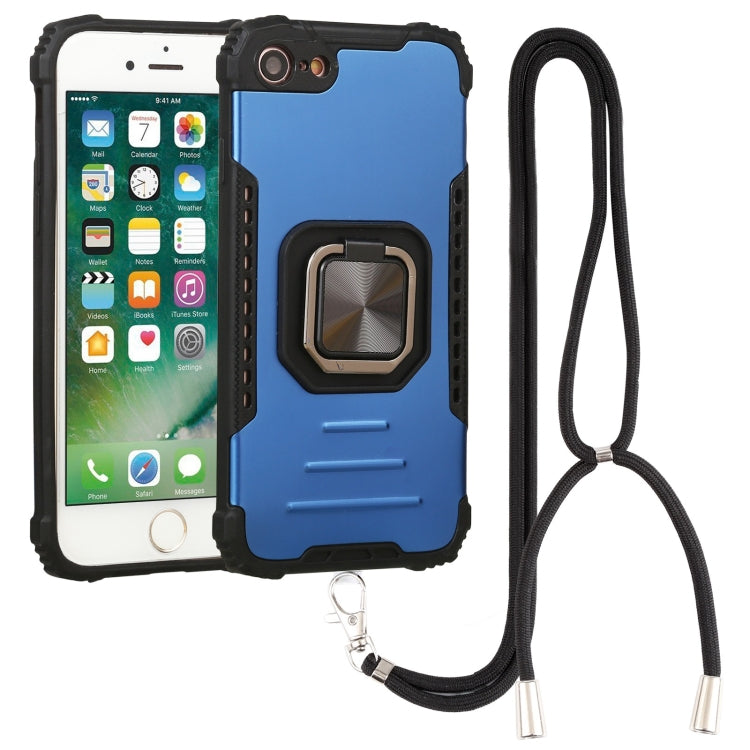 For iPhone SE 2022 / SE 2020 / 8 / 7 Lanyard Aluminum TPU Case