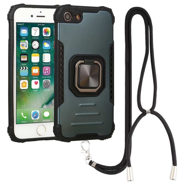 For iPhone SE 2022 / SE 2020 / 8 / 7 Lanyard Aluminum TPU Case